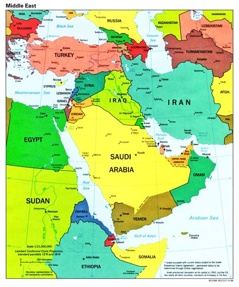 Printable Map Of Middle East