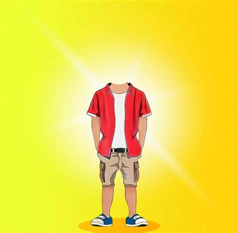 🔥 Yellow Cartoon Boy Standing Background Without Face Head | CBEditz