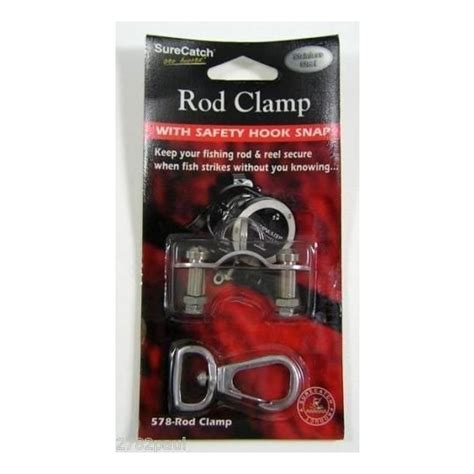 FISHING ROD-REEL CLAMP WITH SAFETY HOOK STAINLESS STEEL | eBay