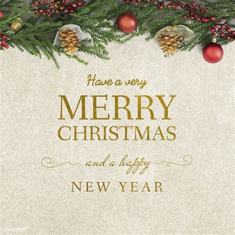 Merry Christmas and Happy New Year greeting card mockup | premium image b… | Happy new year ...