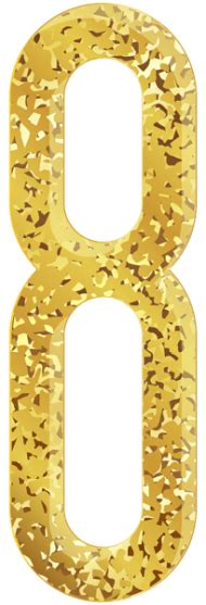 eight 8 3D Numbers gold PNG image with transparent background | TOPpng