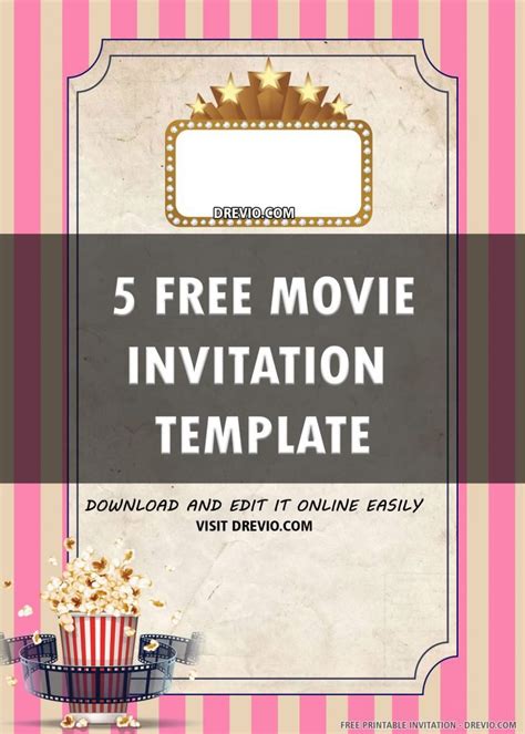 (FREE PRINTABLE) - Movie Night Invitation Template - Download Hundreds ...