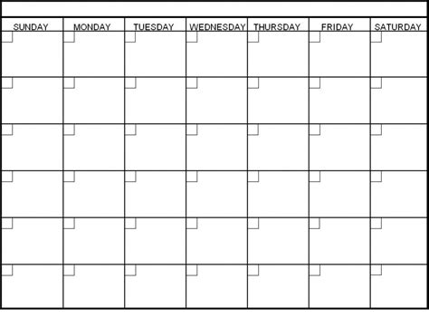 Blank Calendar 6 Weeks Start On Sunday | Template Calendar Printable ...