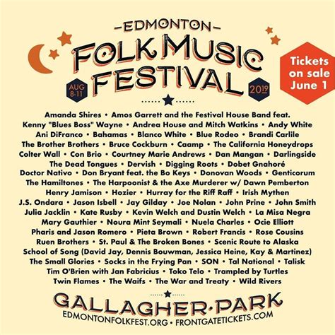 The 2019 Edmonton Folk Music Festival lineup : r/Edmonton