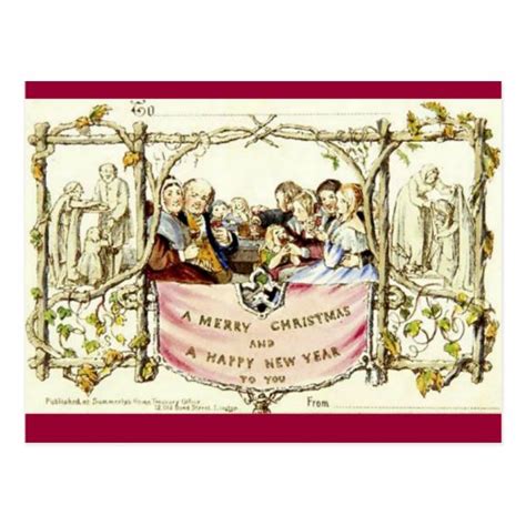 The Very First Christmas Card (1843) | Zazzle