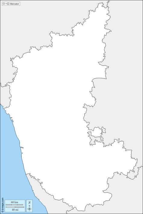 Karnataka free map, free blank map, free outline map, free base map boundaries