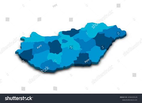 Hungary Political Map Administrative Divisions Stock Vector (Royalty ...