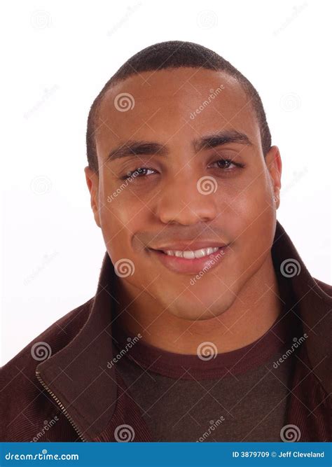 Young Black Man Smiling Portrait in Jacket Stock Image - Image of ...