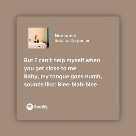 Sabrina Carpenter, Nonsense- lyrics | Sabrina carpenter songs, Pretty ...