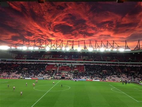 Apocalyptic sunset over the 'Stadium of Light' in Sunderland, UK in ...