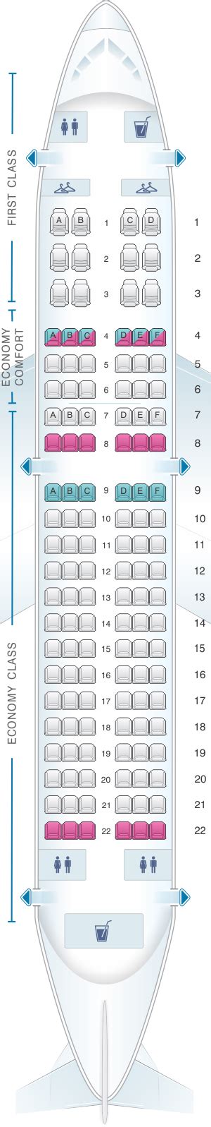 Seat Map Delta Airlines Airbus A319 100 | SeatMaestro.com