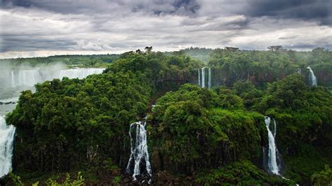 Wallpaper : landscape, waterfall, lake, grass, sky, river, national park, fjord, mount scenery ...