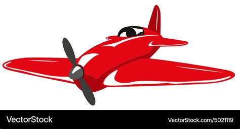 Red plane Royalty Free Vector Image - VectorStock