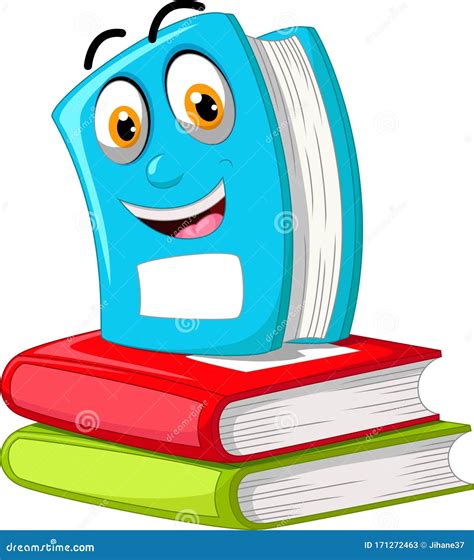 Funny Colorful Three Books Cartoon Stock Illustration - Illustration of ...