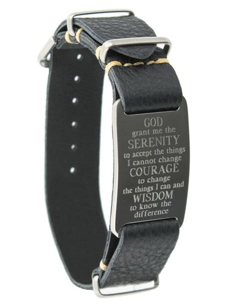 Serenity Prayer Engraved Bracelet Genuine Italian Leather - Etsy