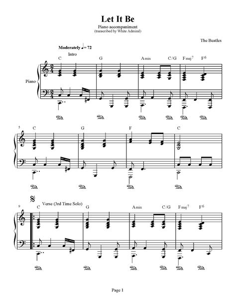 Piano Sheet Music For Beginners Popular Songs Free Printable - Free Printable