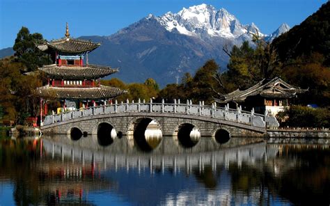 The bridge over the river in the mountains of China wallpapers and ...