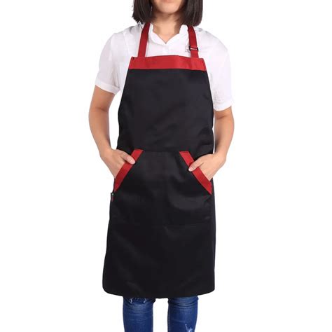 Adjustable Unisex Apron With Pockets BBQ Grilling and Cooking Durable Polyester Professional ...