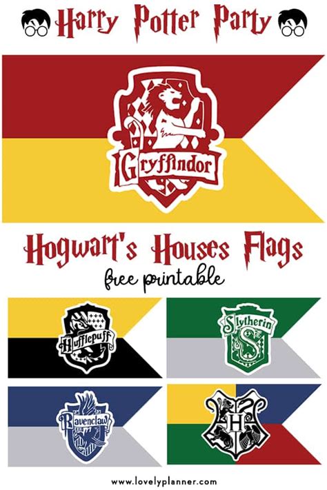 Harry Potter House Flags Printable - Printable Templates