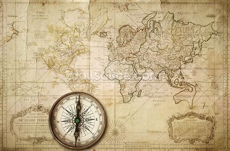 Old Map & Compass Wall Mural, old maps HD wallpaper | Pxfuel