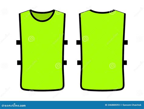 Blank Lime Soccer Football Training Vest Template Stock Vector - Illustration of fitted, fabric ...