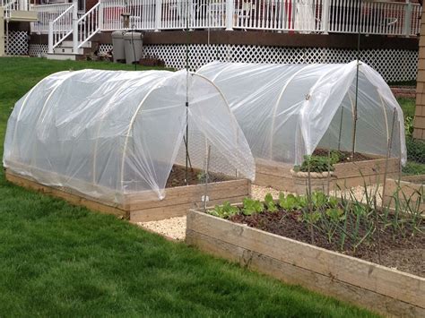 My raised beds with PVC supports and plastic covers for an early start ...