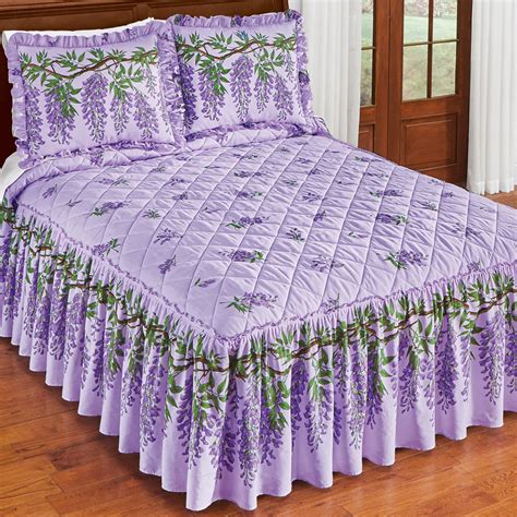 Wisteria Flower Blossom Garden Lavender Bedspread | Collections Etc.