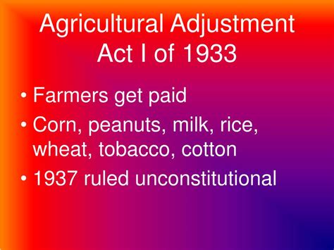 PPT - Agricultural Adjustment Act 1 & 2 (AAA) PowerPoint Presentation ...