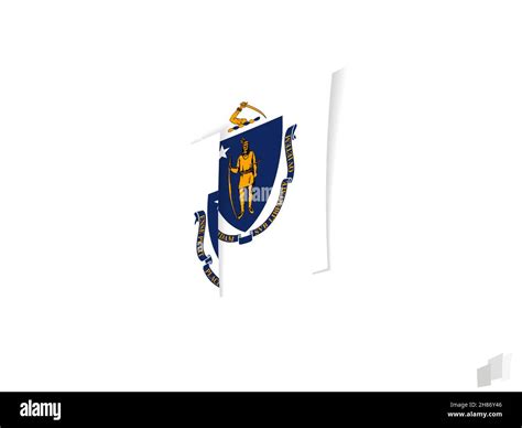 Massachusetts flag in an abstract ripped design. Modern design of the Massachusetts flag. Vector ...