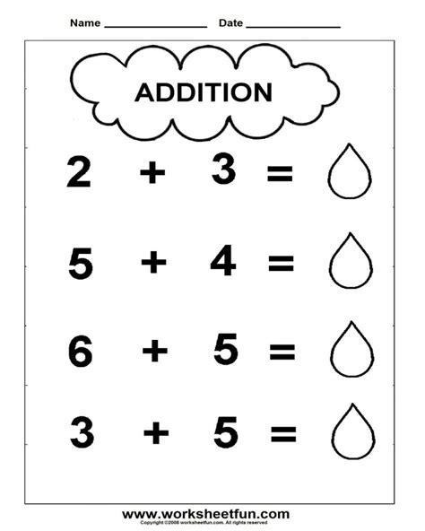 Pre K Addition Worksheets - Math Worksheets Printable