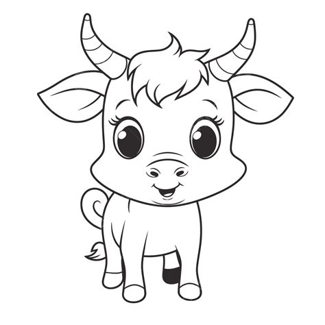 Cute Baby Cow Coloring Pages Outline Sketch Drawing Vector,, 47% OFF