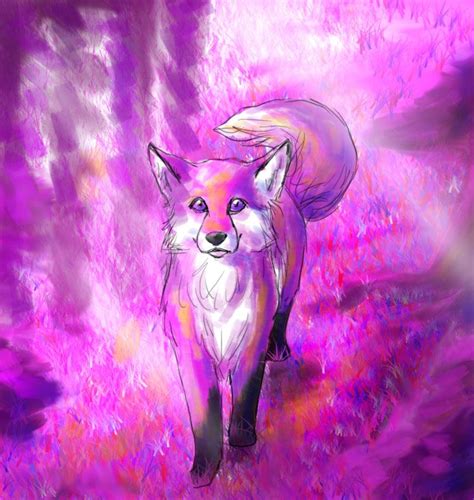 Kawaii Purple Arctic Fox - pic-flamingo