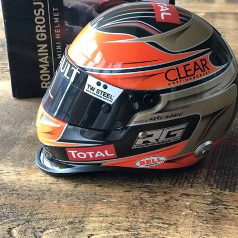 Signed Romain Grosjean Mini Helmet 1:2 Scale | GPBox