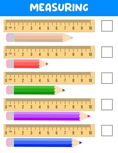 Measuring length with ruler education developing worksheet game for ...