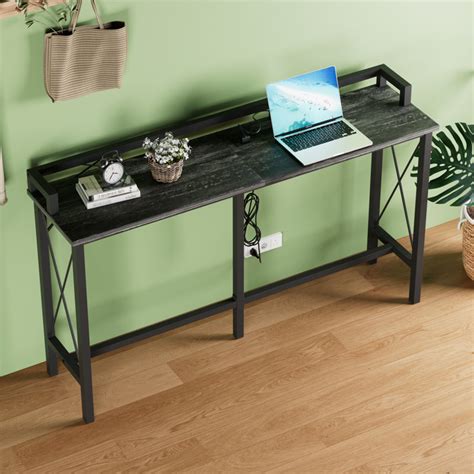 Trent Austin Design® Ramsdell Console Table with Charging Station Behind Couch Table Skinny ...