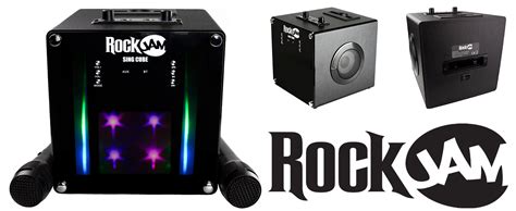 RockJam Singcube 5 Watt Bluetooth Karaoke Machine with Dual Microphones, Voice Change Effects ...