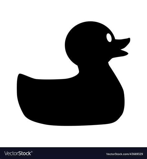 Rubber duck icon black silhouette Royalty Free Vector Image