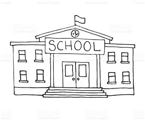 drawing of a school building - Brainly.in