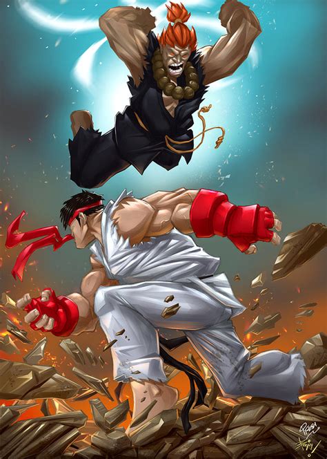 akuma vs ryu by artnerdx on DeviantArt