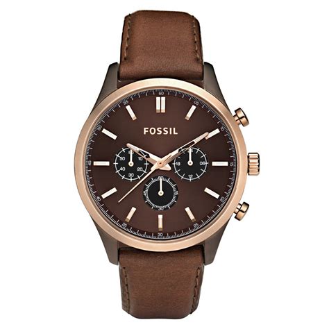 Fossil Mens Chronograph Brown Leather Strap Watch in Brown for Men | Lyst