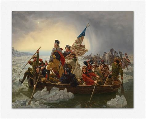 George Washington Wall Art Crossing the Delaware River 1851 by Emanuel ...