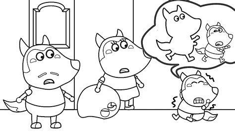 Wolfoo Is Scared Of Scary Ghost Coloring Page - Free Printable Coloring Pages