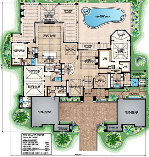 Luxury Plan: 4,817 Square Feet, 4 Bedrooms, 4.5 Bathrooms - 1018-00233