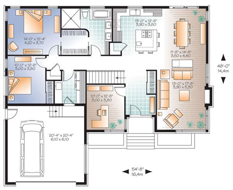 modern one-story house plan - Plan 9536