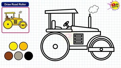 How To Draw Road Roller | LBA Drawings - YouTube