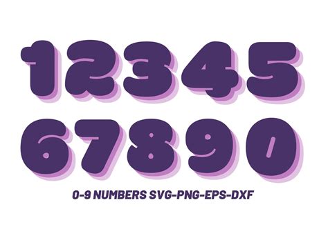 Numbers Numbers Svg Digital Numbers Colorful Numbers Svg | Etsy