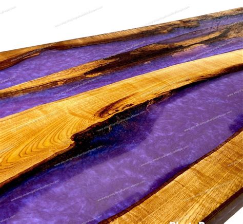 Epoxy Dining Table Epoxy Resin Table Live Edge River Table Pearlescent Purple Epoxy River Table ...