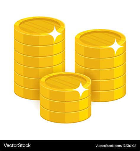 Cartoon gold coins Royalty Free Vector Image - VectorStock