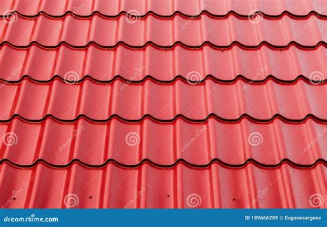 New Red Metal Shingles Roof Texture, Background Stock Image - Image of metallic, pattern: 189666289