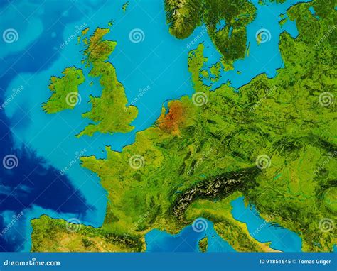 Netherlands on Physical Map Stock Illustration - Illustration of europe, geography: 91851645